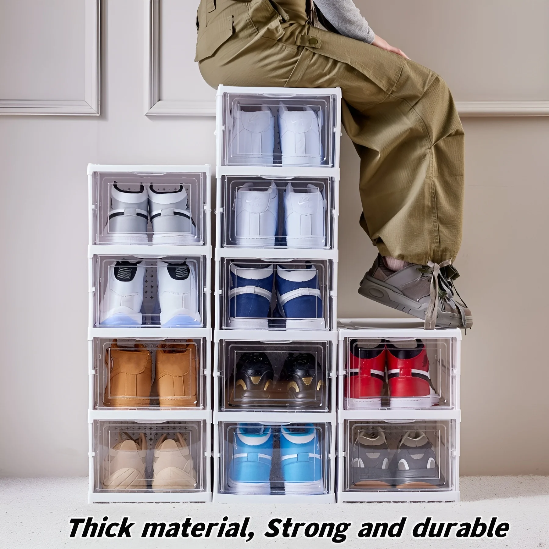 Sneaker Care Shoe Box - 6-warstwowe pudełko na buty Składane przezroczyste